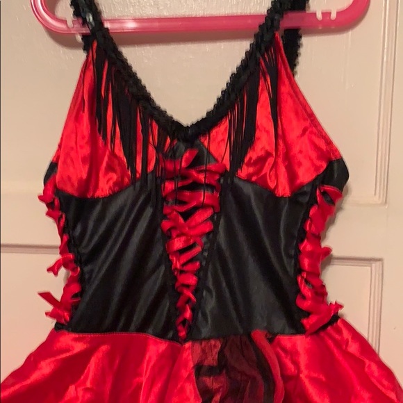 LEG AVENUE RED CAN CAN CORSET DRESS HALLOWEEN COSTUME - Picture 8 of 9
